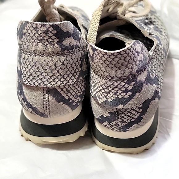 Pedro Garcia Omega Python Sneakers Lace Up Platform Lug Sole Perforated Chalk - Picture 5 of 11
